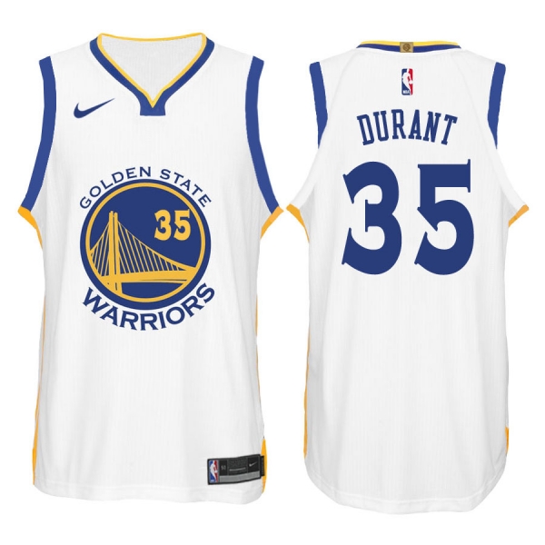 Warriors Kevin Durant White 2017-18 New Season Jersey