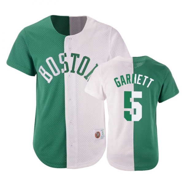 Boston Celtics #5 Kevin Garnett Split Mesh Button Jersey