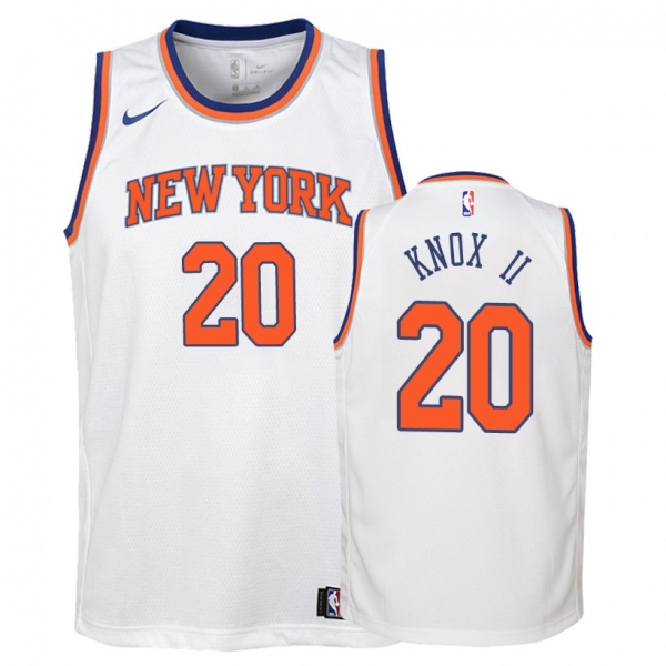 Youth New York Knicks Kevin Knox II #20 White Association Jersey