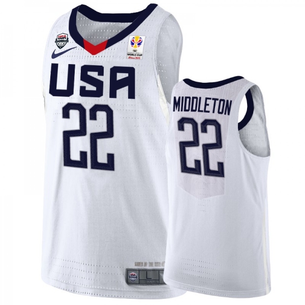 USA Team #22 Khris Middleton FIBA Basketball World Cup Jersey