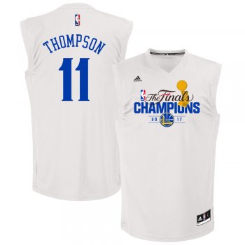 Klay Thompson Golden State Warriors #11 adidas White 2017 NBA Finals Champions Fashion White Replica Jersey