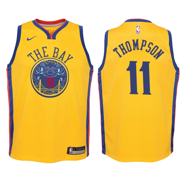 Youth Golden State Warriors Klay Thompson #11 Gold City Edition Jersey