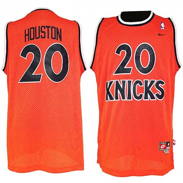 Nike Knicks #20 Allan Houston Throwback Orange Jersey