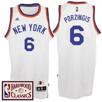 New York Knicks #6 Kristaps Porzingis Hardwood Classics Jersey