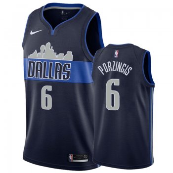 Dallas Mavericks Kristaps Porzingis #6 Navy 2018-19 Statement Jersey