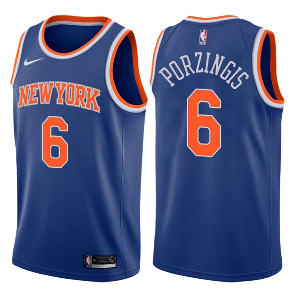 New York Knicks Kristaps Porzingis #6 Blue 2017-18 Icon Jersey