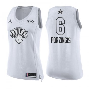 Women's 2018 All-Star New York Knicks Kristaps Porzingis #6 White Jersey