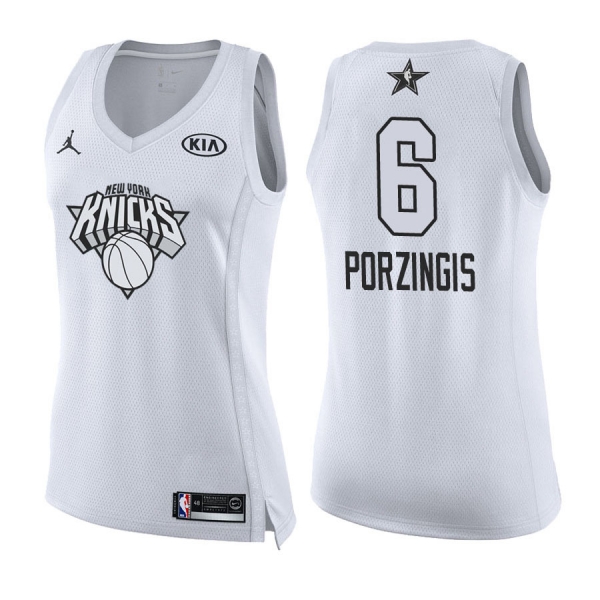 Women's 2018 All-Star New York Knicks Kristaps Porzingis #6 White Jersey