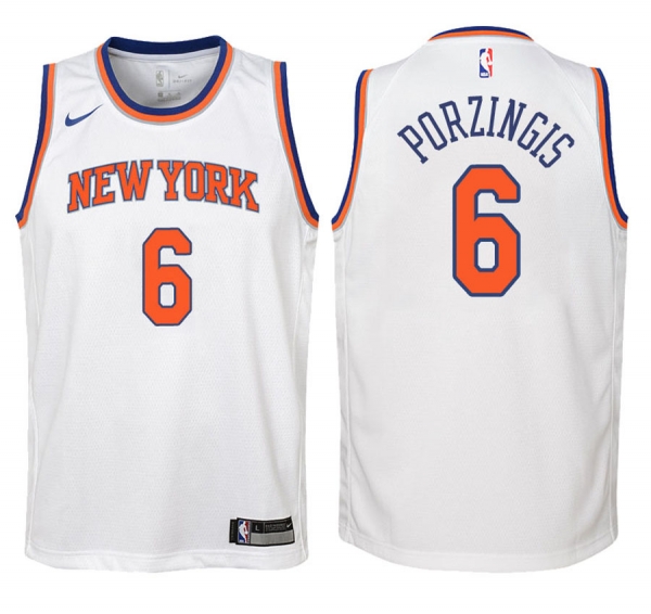 Youth New York Knicks #6 Kristaps Porzingis Association Jersey