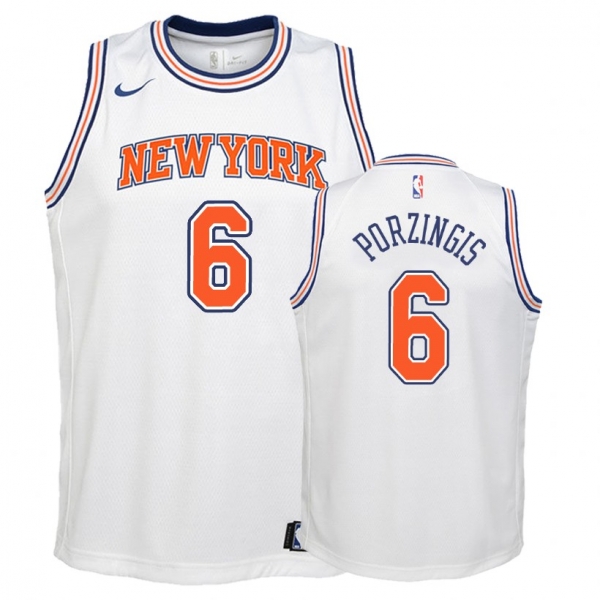 Youth New York Knicks #6 Kristaps Porzingis Statement Jersey