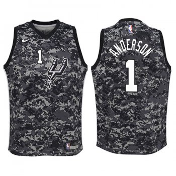 Youth San Antonio Spurs Kyle Anderson #1 Camo City Edition Jersey