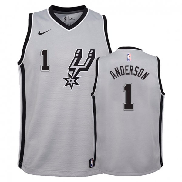 Youth San Antonio Spurs Kyle Anderson #1 Silver Statement Jersey