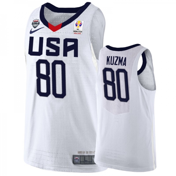 USA Team #80 Kyle Kuzma FIBA Basketball World Cup Jersey