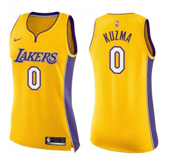 Women's Los Angeles Lakers Kyle Kuzma #0 Yellow 2017-18 Icon Jersey