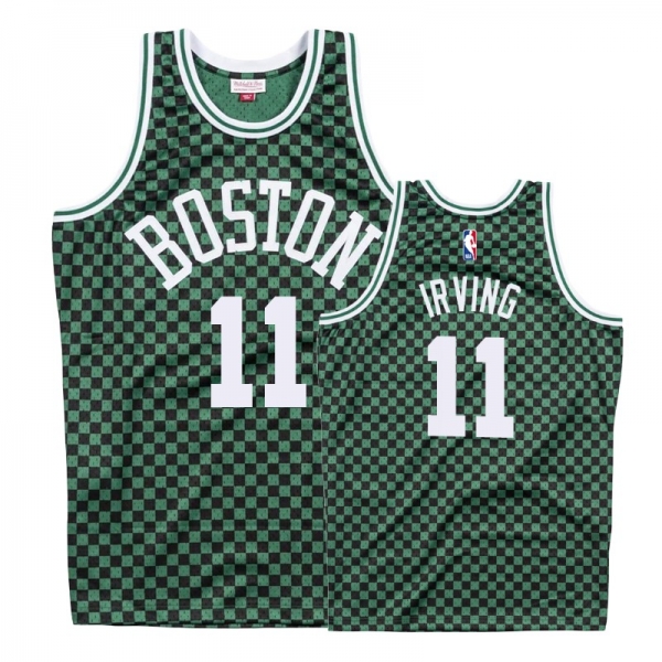 Boston Celtics #11 Kyrie Irving Checkerboard Jersey