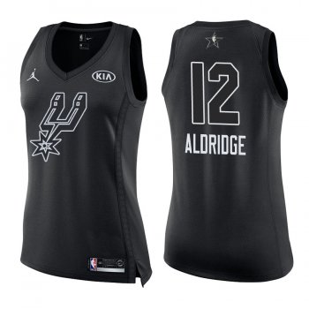 Women's 2018 All-Star San Antonio Spurs LaMarcus Aldridge #12 Black Jersey