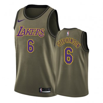 Los Angeles Lakers Lance Stephenson #6 Camo Green Salute to Service Jersey