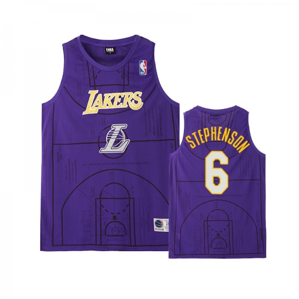 Los Angeles Lakers Lance Stephenson #6 Purple Basketball Court Collection Jersey