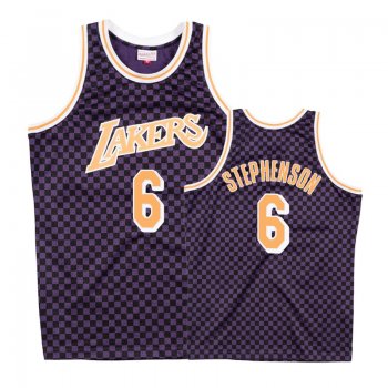 Los Angeles Lakers #6 Lance Stephenson Checkerboard Jersey