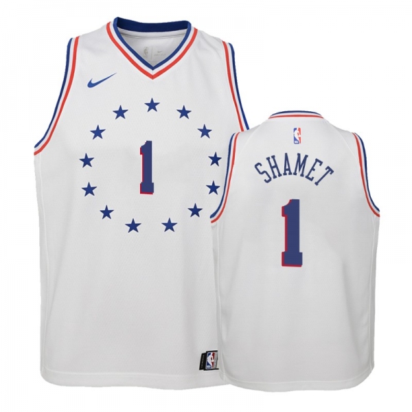 Youth Philadelphia 76ers #1 Landry Shamet Earned Jersey