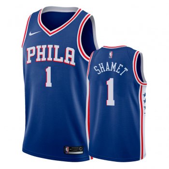 Philadelphia 76ers Landry Shamet #1 Blue Icon Jersey