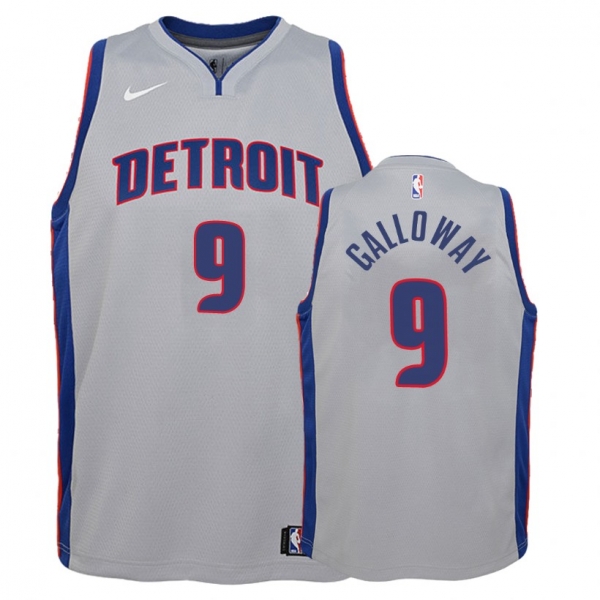 Youth Detroit Pistons #9 Langston Galloway Statement Jersey