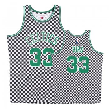 Boston Celtics #33 Larry Bird Checkerboard Jersey