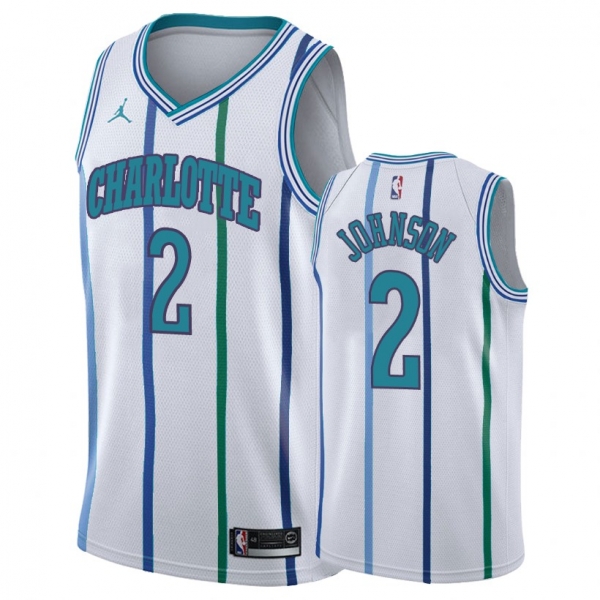 Charlotte Hornets Larry Johnson #2 White 2018-19 Retire Player Classic Jersey