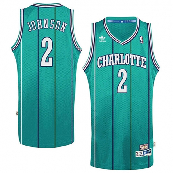 Charlotte Hornets #2 Larry Johnson Hardwood Classics Jersey