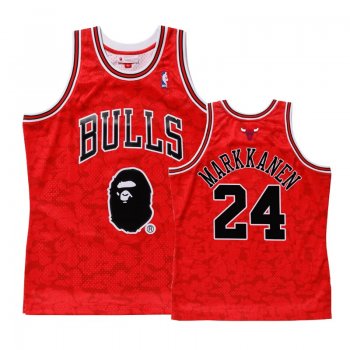 Bulls Lauri Markkanen Red Bape Camo Jersey - Men's