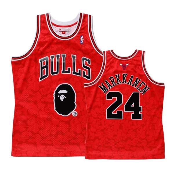 Bulls Lauri Markkanen Red Bape Camo Jersey - Men's