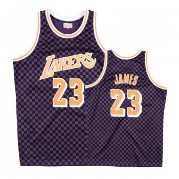 Los Angeles Lakers #23 LeBron James Checkerboard Jersey