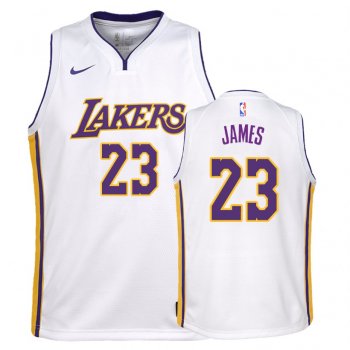 Youth Los Angeles Lakers LeBron James #23 White Association Jersey