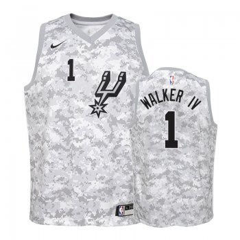 Youth San Antonio Spurs Lonnie Walker #1 Camo Earned Jersey