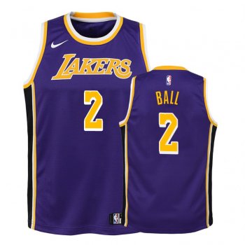 Youth Los Angeles Lakers Lonzo Ball #2 Purple 2018-19 Statement Jersey