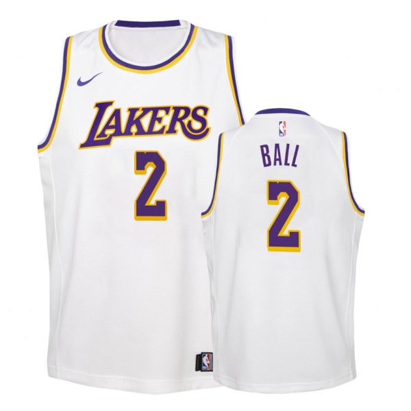 Youth Los Angeles Lakers #2 Lonzo Ball Association Jersey