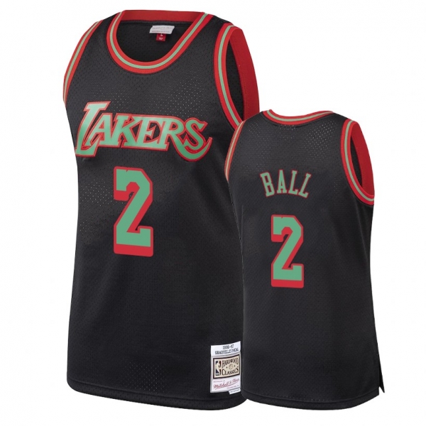 Los Angeles Lakers Lonzo Ball #2 Black Classics Christmas Jersey