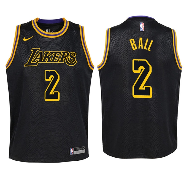 Youth Los Angeles Lakers #2 Lonzo Ball City Jersey