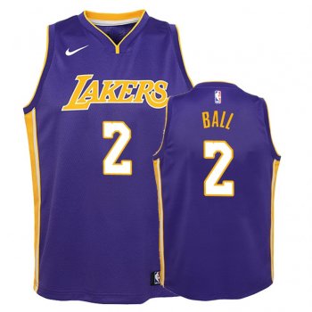 Youth Los Angeles Lakers Lonzo Ball #2 Purple Statement Jersey