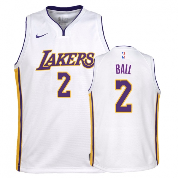 Youth Los Angeles Lakers #2 Lonzo Ball Association Jersey