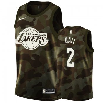 Los Angeles Lakers #2 Lonzo Ball Camo Jersey