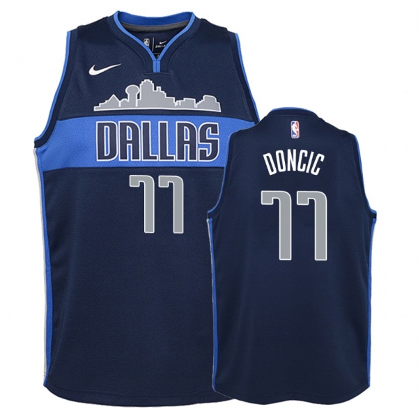 Youth Dallas Mavericks #77 Luka Doncic Statement Jersey