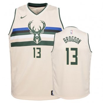 Youth Milwaukee Bucks Malcolm Brogdon #13 Cream City Jersey