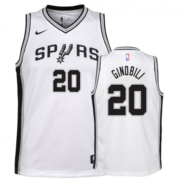 Youth San Antonio Spurs Manu Ginobili #20 White Association Jersey