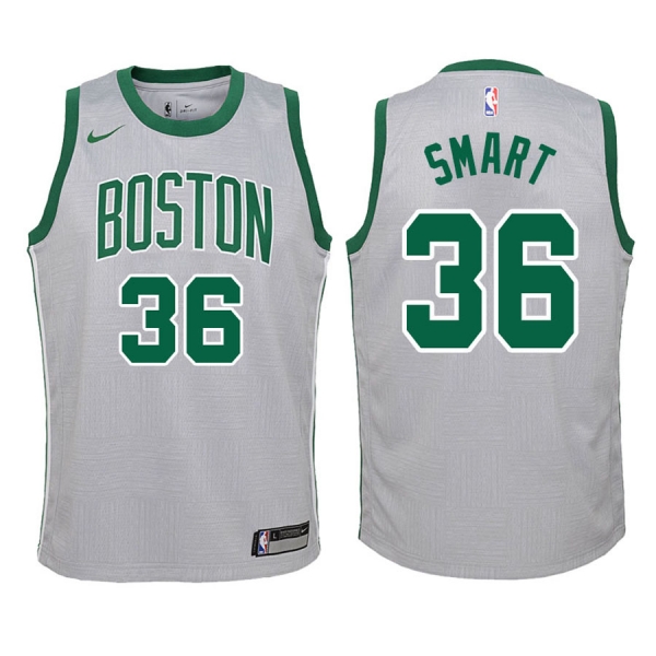 Youth Boston Celtics Marcus Smart #36 Gray City Edition Jersey