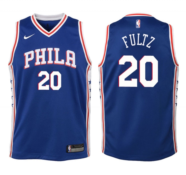 Youth Philadelphia 76ers Markelle Fultz #20 Blue 2017-18 Icon Jersey