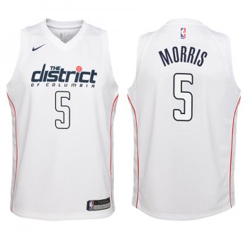 Youth Washington Wizards Markieff Morris #5 White City Edition Jersey