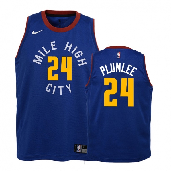 Youth Denver Nuggets #24 Mason Plumlee Statement Jersey