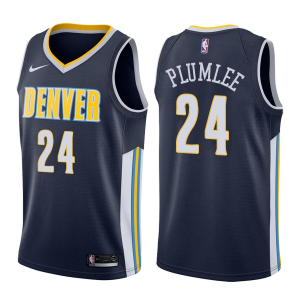 Denver Nuggets Mason Plumlee #24 Navy 2017-18 Icon Jersey