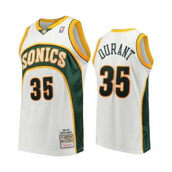 Kevin Durant SuperSonics White Hardwood Classics Jersey